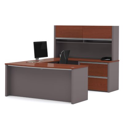 Bestar Connexion OfficePro 93000 2-drawer U-Shaped Bow-Front Desk with ...