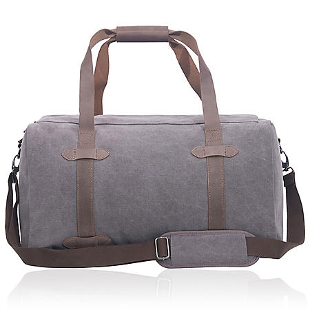 Renwick Canvas Duffle with Genuine Leather Trim, Choose a Color - Sam's ...