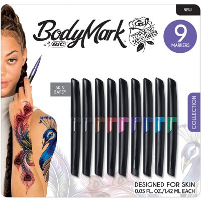 bic tattoo bodymark marker temporary assorted pk colors club