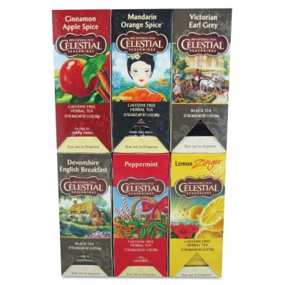 Celestial Seasonings Tea, Six Assorted Flavors (25 bags per box, 150 ct ...