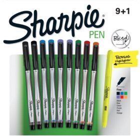 Sharpie - Plastic Point Stick Permanent Pen, Assorted Colors, Medium ...