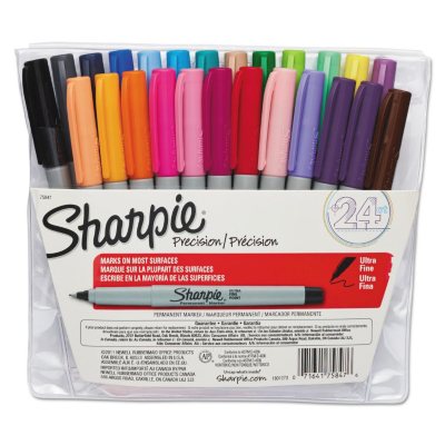 Sharpie Permanent Markers, Ultra Fine Point, Assorted Colors, 24pk ...