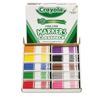 Crayola Non-Washable Classpack Markers, Fine Point, Ten Assorted Colors ...