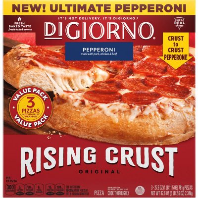 DiGiorno Rising Crust Pepperoni Pizza, Frozen (3 pk ...