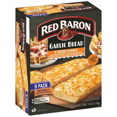 Red Baron, 5 Cheese and Garlic Bread Pizza Singles (9 pk.) - Sam's Club