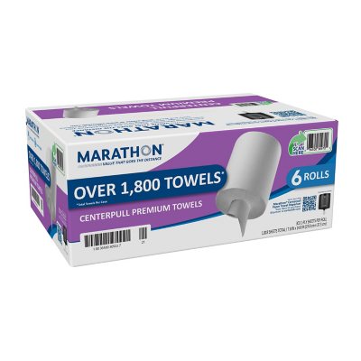 Marathon® Centerpull Paper Towels, White, 300 Sheets Per Roll, 6 Rolls ...