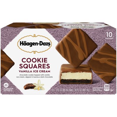 Haagen-Dazs Ice Cream Cookie Squares, Vanilla (10 ct.) - Sam's Club