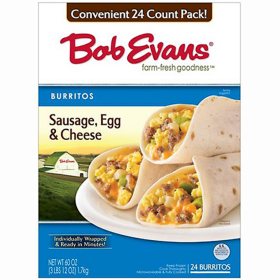 Bob Evans Sausage Egg & Cheese Burritos (24 ct.) - Sam's Club