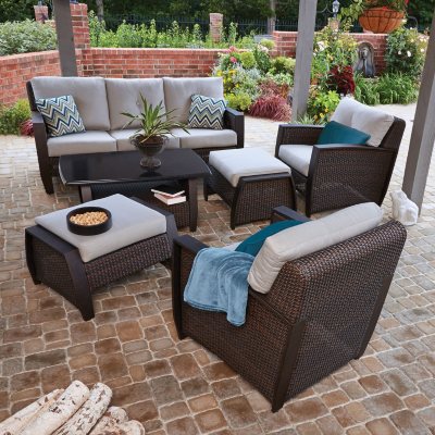 Member's Mark Brooklyn 6-Piece Deep Seating Set with Premium Sunbrella ...