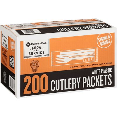 Member's Mark White Plastic Cutlery Packets (200 Ct.) - Sam's Club