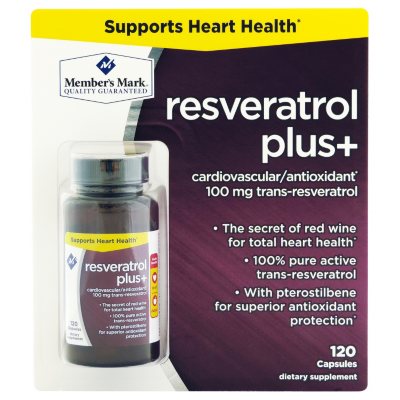 resveratrol mark plus supplement dietary 100mg ct member sams