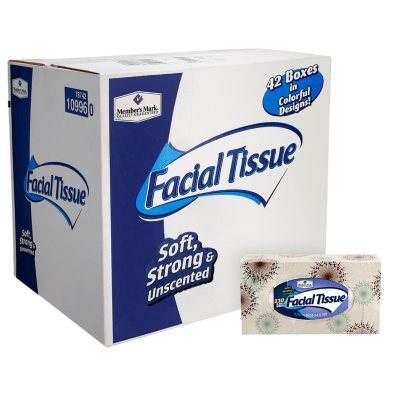 Member's Mark 2-Ply Soft and Strong Facial Tissue, 42 pk., 4,620 ...