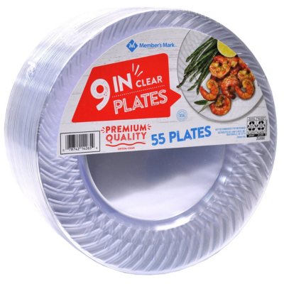 Member's Mark Clear Plastic Plates, 9