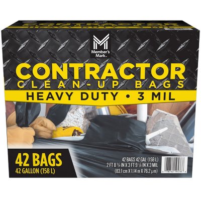 DURASACK Heavy Duty Contractor Clean-Up Bag, 40-Gallon Reusable White