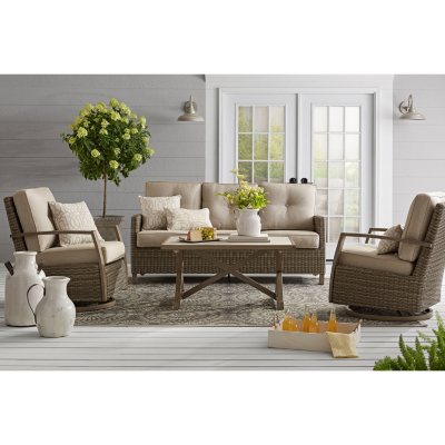 Member's Mark Agio Heartland 4-Piece Deep Seating Set with Sunbrella ...