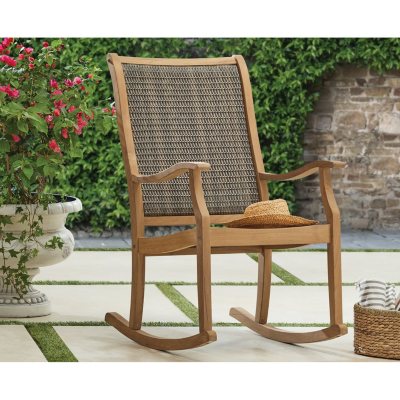Member's Mark Teak & Wicker Rocking Chair - Sam's Club