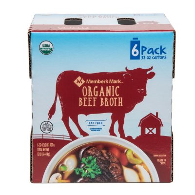 Member's Mark Organic Beef Broth (32 fl. oz. carton, 6 pk.) - Sam's Club