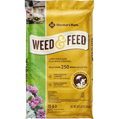 Members's Mark Weed & Feed Lawn Fertilizer Plus Weed Control 28-0-3, 34 ...