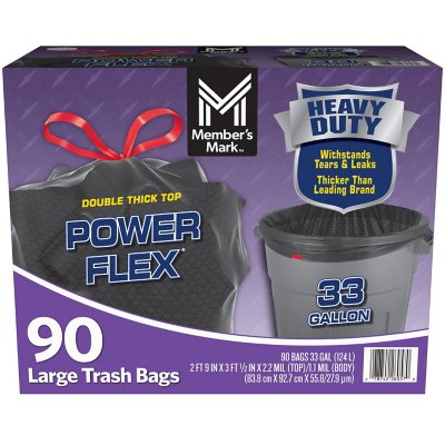 Member's Mark 33 Gallon Power Flex Drawstring (90Count
