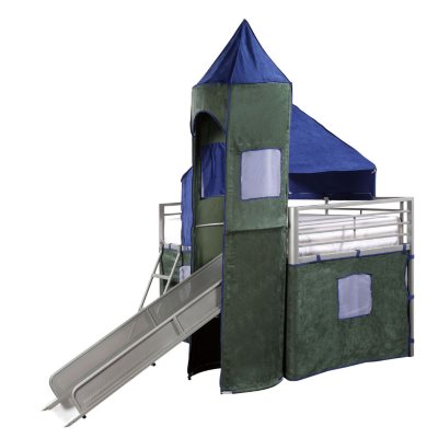 Boys Blue  Green Twin Tent Bunk Bed with Slide  Sams Club