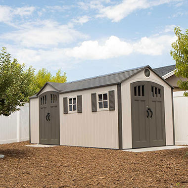 lifetime 8' x 17.5' storage shed dual entry - sam's club