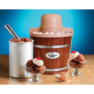 Nostalgia Vintage Collection Wood Bucket Ice Cream Maker (2-Quart ...