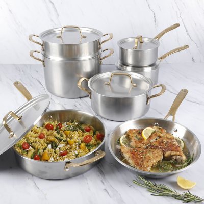 Martha Stewart Stainless-Steel 12-Piece Cookware Set - Sam's Club