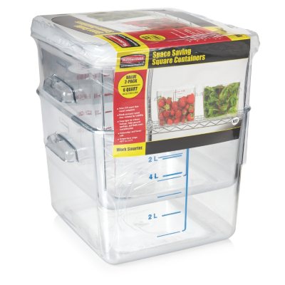 rubbermaid container 2pk quart square details samsclub