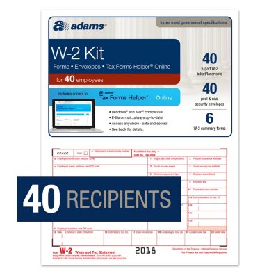 W-2 Forms for 40 Employees, TFH Online & 40 Envelopes - Sam's Club