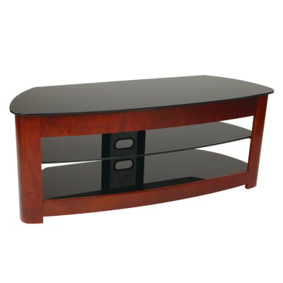 OSP Designs 49" Wood &amp; Glass TV Stand - Dark Cherry with ...