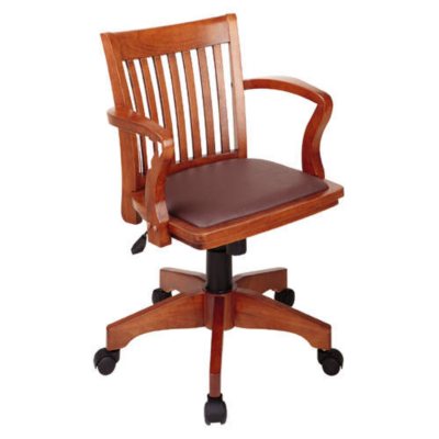 Wood Bankers Desk Chair with Vinyl Padded Seat - Sam's Club