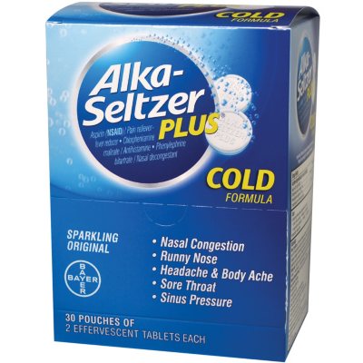Alka Seltzer Plus (30 pouches, 2 caplets each) - Sam's Club