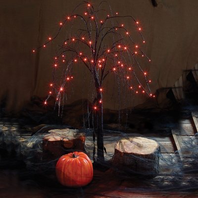 Light-up Spooky Willow Tree with Orange Lights, Set of 2 - Sam's Club