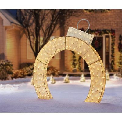 Member's Mark 5' Pre-Lit Twinkling Ornament Arch (Silver/Champagne ...