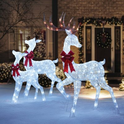 Member's Mark Set Of 3 LED Twinkling Crystal Iced Deer Family - Sam's Club