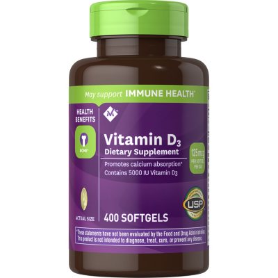 Member's Mark Vitamin D-3 5000 IU Dietary Supplement (400 ct.) - Sam's Club