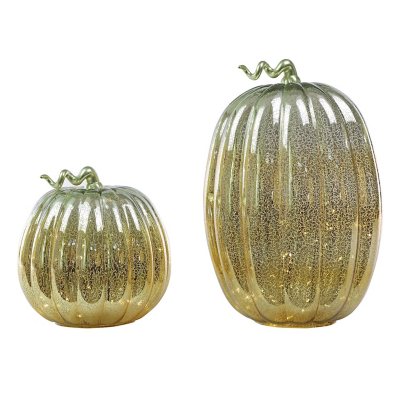 Member's Mark Pre-Lit Mercury Glass Pumpkins (Set of 2) - Sam's Club