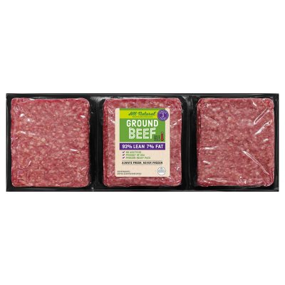 93% Lean / 7% Fat, Ground Beef, Bulk Wholesale Case (priced per pound