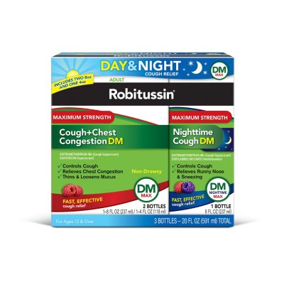 Robitussin DM Max Cough and Chest Congestion Maximum Strength Day and ...