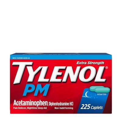 Tylenol PM Extra Strength Caplets, 225 Ct - Sam's Club