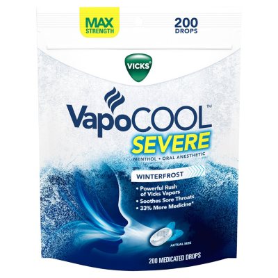 Vicks VapoCOOL SEVERE Medicated Drops, Maximum-Strength Relief to ...