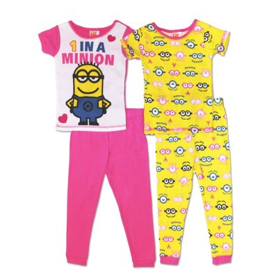 Despicable Me Girls 4 Piece Cotton Pajama Set Pajama Sets Girls