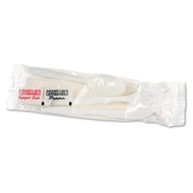 Boardwalk Plastic Cutlery Packets, Medium Weight, White (250 ct.) - Sam ...