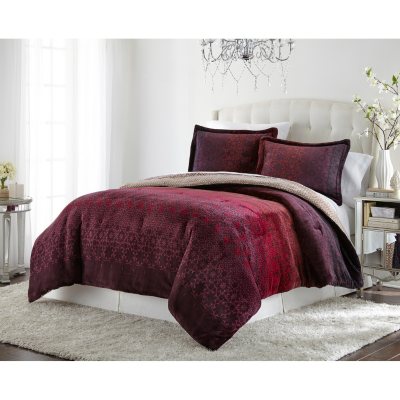 Lenox Velvet Plush 3-Piece Comforter Set