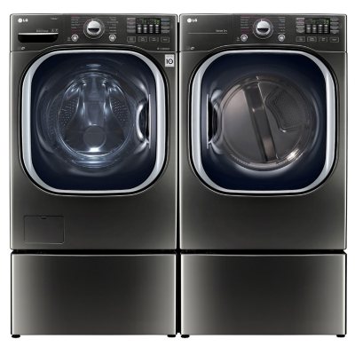 LG - Ultra-Large-Capacity Front-Load Washer with Laundry Pedestal and ...