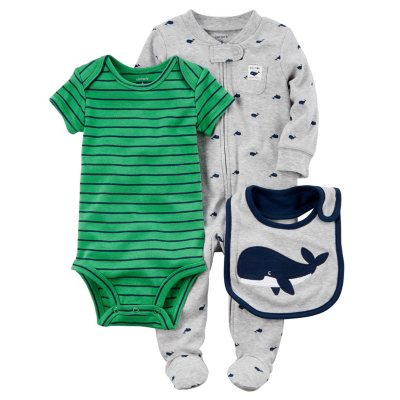 Carter's Boys' 3-Piece Baby Set With Bib - Sam's Club