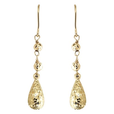 Diamond Cut Dangle Earring set in 14K Yellow Gold - Sam's Club