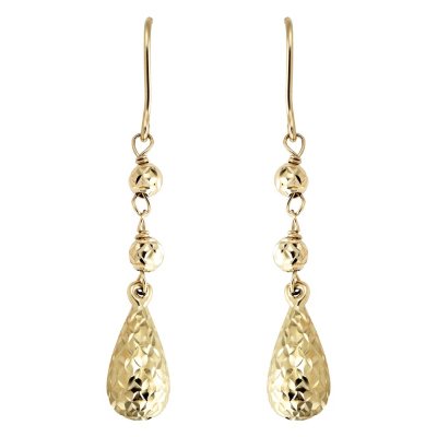 gold dangle yellow diamond earring cut earrings 14k