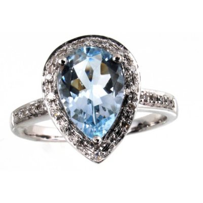 aquamarine ring pear shaped gold 14k diamonds ct i1 rings samsclub