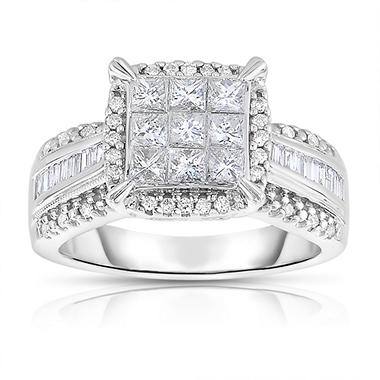 0.95 CT. T.W. Diamond Engagement Ring in 14K White Gold (I-I1)